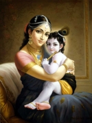 Krishna y su Yasoda, su madre